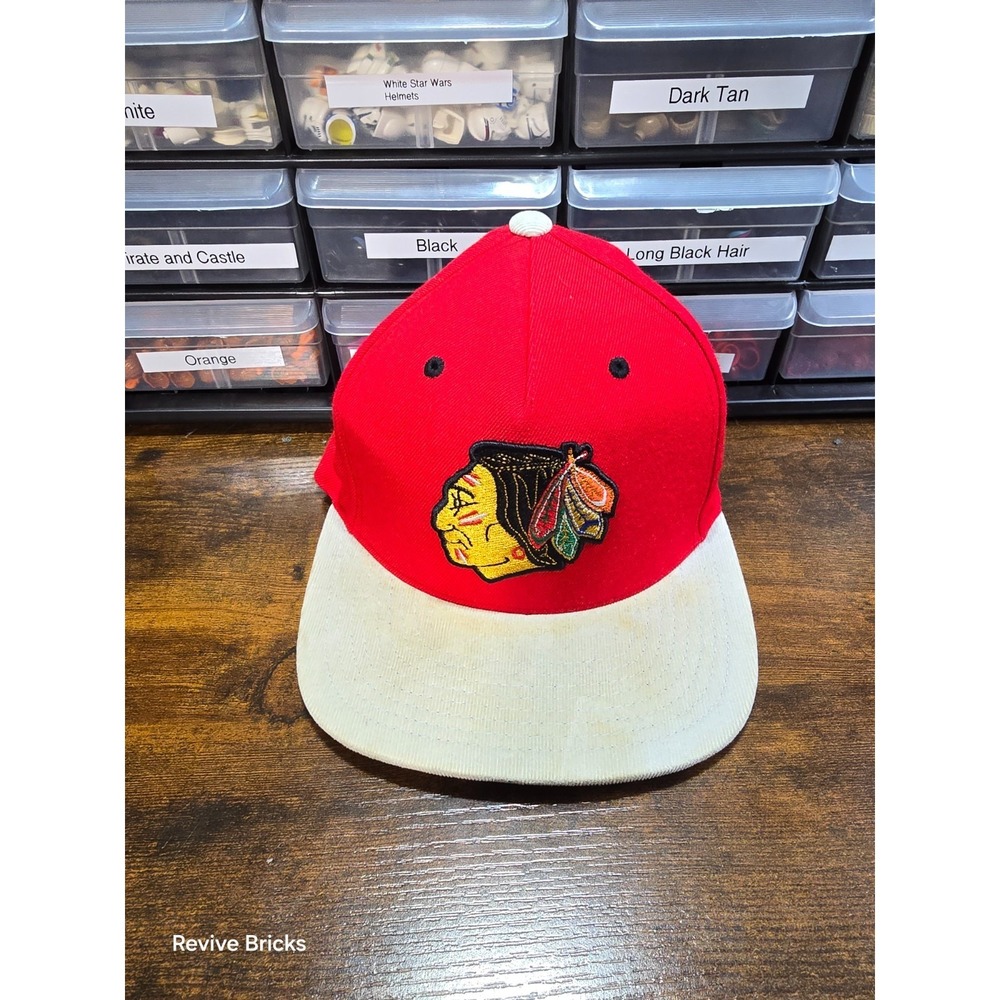 VTG Mitchell And Ness Chicago Blackhawks Snap‎ Back Flat Bill Wool Blend Red Hat